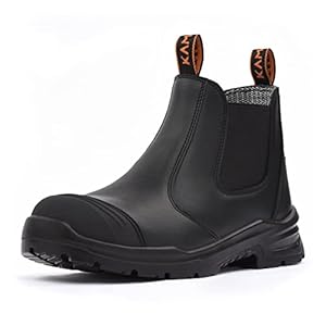 Arbeitsschuhe Herren Sicherheitsschuhe rutschfeste Stahlkappe wasserdichte Atmungsaktive Arbeitsstiefel Leder