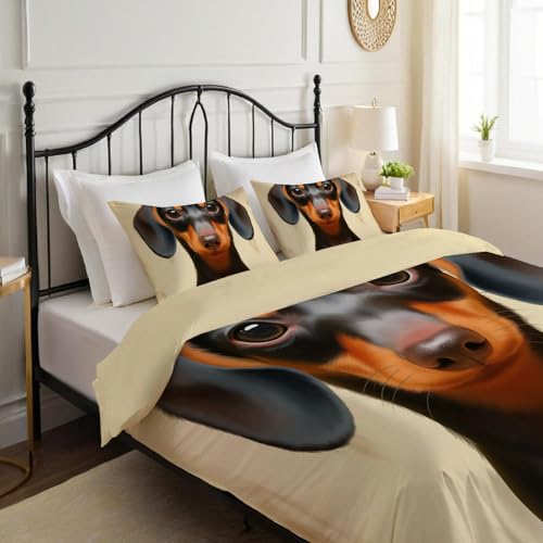 Housse de couette teckel 200x200 parure réversible microfibre - 6