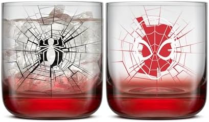 JoyJolt Marvel Spider-Man Webbed Hero Short Drinking Glasses, 10o...