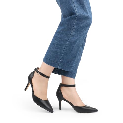 Image of JOY IN LOVE Closed Toe Heels Pumps for Women 3IN Stiletto Pointed Toe Ankle Strap Heels