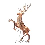 48' Lighted Elk, 90 UL Listed Warm White LED Lights Random Twinkling