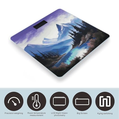 Báscula Digital de Baño Mountains Painting con Plataforma Ancha miniatura 3