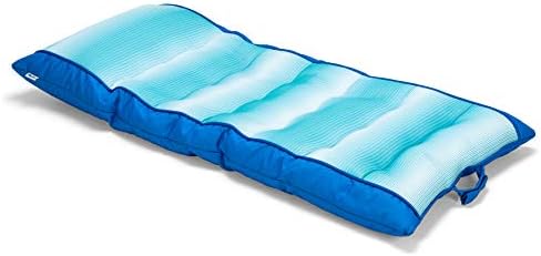 Big Joe Kona No Inflation Needed Pool Lounger with Headrest, Fade Aqua Double Sided Mesh, Quick Draining Fabric, 5.5 feet Big