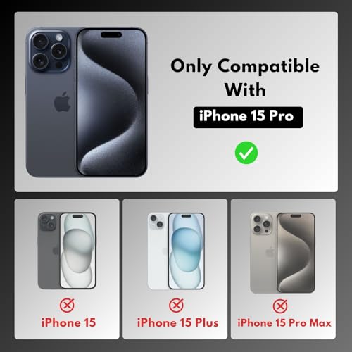 Image of CASEGEAR Privacy Screen Protector Compatible With iPhone 15 Pro Anti Spy Tempered Glass | Curved Edges | Case Friendly | Easy Installation Kit
