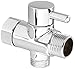 Metal T-adapter with Shut-off Valve, 3-way Tee Connector, Chrome Finish, for Bidet4me Hand Held Bidet