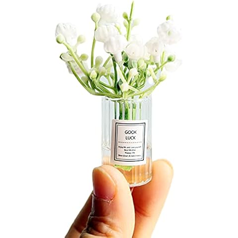 Auleset 1: 6 Scale Dollhouse Furniture, 1:6 1:8 Tiny Scale Jasmine Handmade Easily Matched Dollhouse Flower Vase Set Decor for Micro Landscape - A Cover