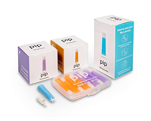 Pip 50 Piece Set | All-in-One Multi-Size Diabetes Safety Lancet Starter Set | Multi-Sensitive Fingerstick Testing Kit for Blood Sugar & Ketone Monitors