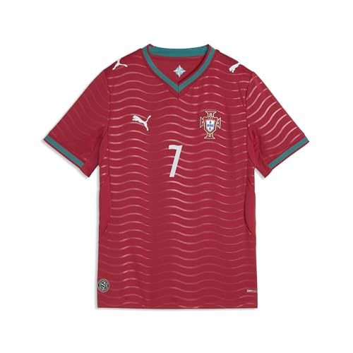 PUMA Unisex-Child FA Portugal Home Player Jersey Replica, Club Red-Green Lagoon SS26,