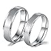 AmDxD Anillo de plata cepillada Comfort Fit de acero inoxidable para boda, W56.5 & M51.5, Acero inoxidable, Sin piedras preciosas