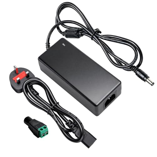 Image of 24V 6A 144W Power Supply Adapter, 100-240V AC to 24V Volt 6 Amp DC Transformer with LED Terminal Connector & 5.5x2.5mm DC Jack for LED Strip Lights