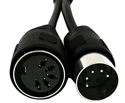 5-Pin DIN MIDI Extension Cable 5-Pin DIN MIDI Male to Female Adapter Extension Cable for MIDI Keyboard Keyboard Synth MIDI Guitar and Other Music Gear(1.5M/5Ft)