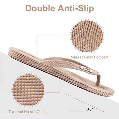 LAVAU Flip Flops for Women, Waterproof Non Slip Thong Sandals for Shower Beach Pool, 100% Recyclable4
