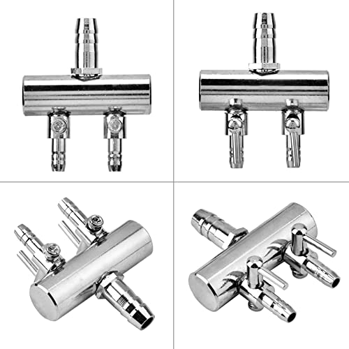 2 Way Stainless Steel Air Pump Manifold, Adjustable Aquarium Air Control Valve, Fish Tank Airline Splitter for Pond and Aquarium - Image 3