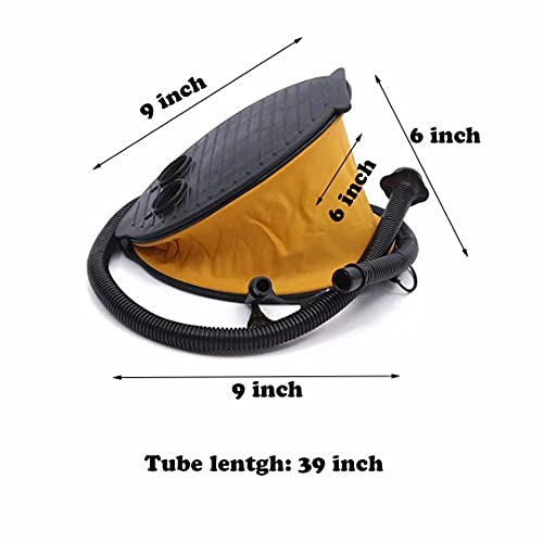Portable Plastic Bellows Foot Pump 39'' Long Hose, Bellows Pump With 3 Size Nozzle,Easy Inflate & Deflate, Foot Air Pump For Inflatables/Air Mattress/Pool Toys&Floats/Balloon/Swimming Ring #TOP1
