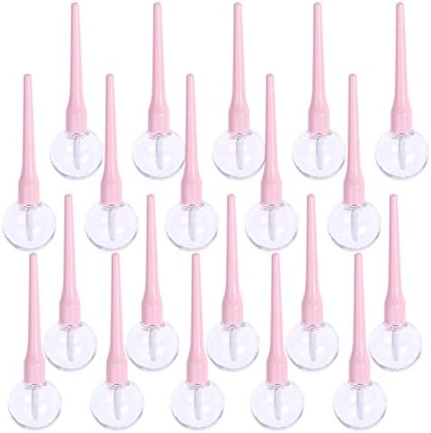 QWDLID 20 Pieces 11ml Cosmetic Travel Lip Gloss Tubes Empty Lipgloss Containers Bottles Clear Lip Balm Lollipop Shaped Bottle Refillable Diy Cute Lip Gloss Wand Packaging Tubes Smaple Vial Bottles