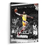 B.B.F MAKE Framed Canvas Wall Art, LeBron James Lakers Print Poster Dynamic Basketball Canvas Inspiring NBA Star Painting Sports Picture Artwork Decoration Wall Decor for Home Office, Framed 8x10inch