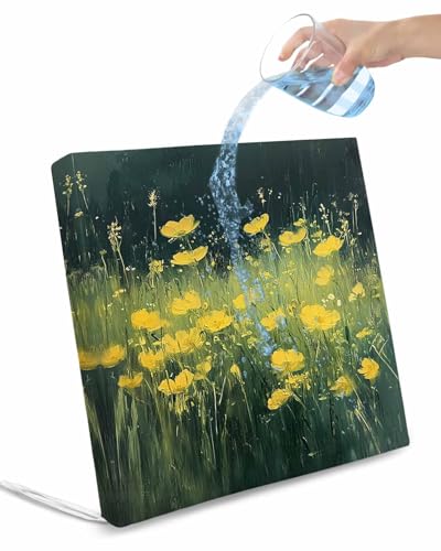 Spring Floral Outdoor Cushion Chair Cover Set of 2 - Waterproof Couch Seat Covers, Modern Oil Painting Yellow Green Botanical Patio Furniture Protector Cushions Slipcovers for Sofa/RV, 22