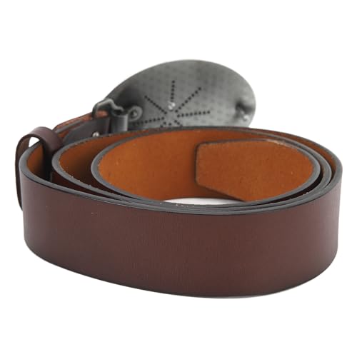 plplaaoo Western Cowboy Belt for Men Leather Adjustable Retro Vintage Bull Pattern Casual Buckle for Everyday4