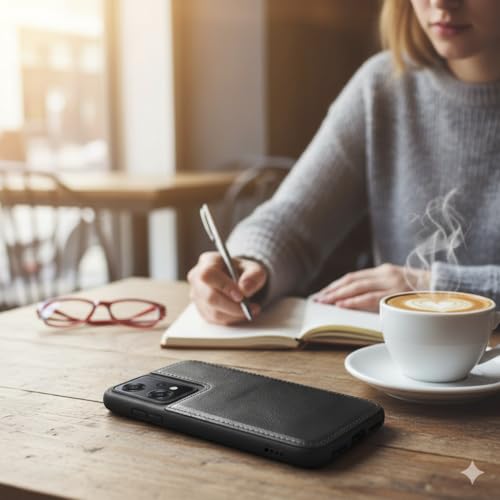 Image of Leather Case for OnePlus Nord CE 2 Lite Premium Protective Stylish Slim Cover with Shockproof Raised Edges Black