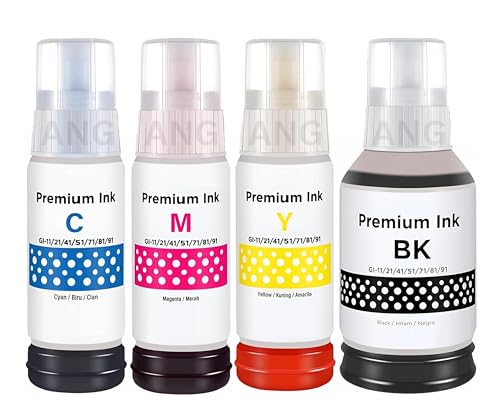 Image of ANG GI 71 Compatible Ink for Canon Printer G1020 G1730 G1737 G2020 G2021 G2060 G2730 G2770 G3021 G3730 G3770 G4770 (71 Set)