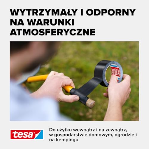 tesa extra Power uniwersalna taśma dwustronna - bardzo mocna taśma samoprzylepna - uniwersalna taśma dwustronna do napraw, mocowania, uszczelniania i nie tylko - czarny - 1 rolka - 10 m x 50 mm