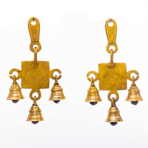 Brass Wall Door Hanging Spiritual Religious Sculpture Indian Antique Décor Showpiece Auspicious Symbol For Home Entrance Temple Puja Decoration Festivals Diwali And Gifting (Shubh Labh) #TOP2