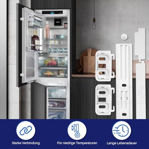 Türmontageset Schlepptür Schleppscharnier Befestigung Halterung für Einbau-Kühlschrank mit dem Originalcode C00312150 für Whirlpool für Bauknecht für Indesit für Ignis 481231019131