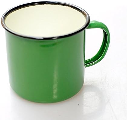 EXTRAFUNN ENAMEL CAMPING COFFEE TEA MUG BEAKER CUP 8cm Best Gift (green)