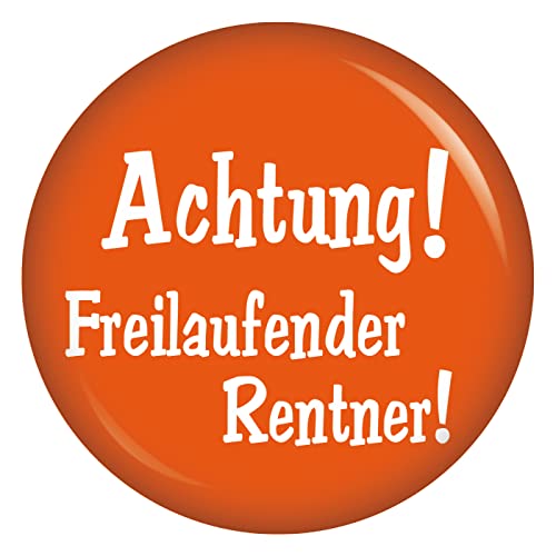 Kiwikatze Achtung! Freilaufender Rentner! 37mm Button lustig Rentner Geschenk Mann Frau zum Geburtstag Ruhestand Rente Scherzartikel Geschenkidee Rentner Cover
