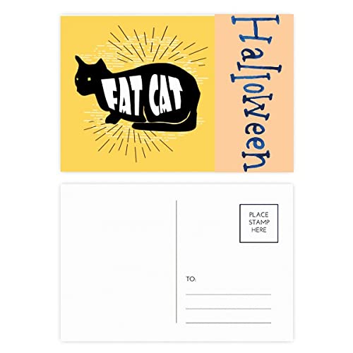 Cartes postales d'Halloween lot de 20 avec illustration chat noir pour correspondance
