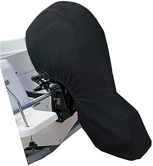 Boat Motor Covers, Full Outboard Motor Cover with 420D Heavy Duty Oxford Fabric Extra PVC Coating, Water Resistant Outboard Engine Covers Fit for Motor 100-150 HP