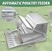 Automatic Chicken Feeder 25 lb Galvanized Steel Poultry Feeder, Up to 12 Chickens 10 Days with Weatherproof Lid, for Chickens, Ducks
