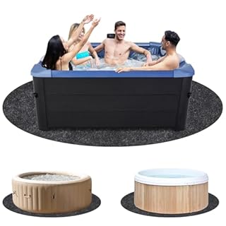 Foandbevi [3MM Thickened] 90 Inch Hot Tub Pad Inflatable Hot Tub Mat, Slip-Proof Backing, Absorbent Spa Pool Ground Base Flooring Protector Mat for Protect Outdoor Tub Pool from Wear