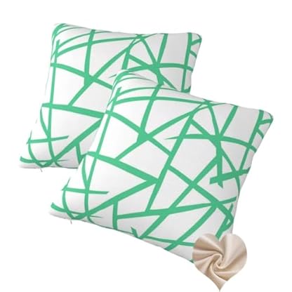 2er Set Kissenbezug 30x30 cm Kissen Grün Dekokissen, Quadrat Kissenbezug Gestreift Kissenbezüge Sofakissen, Weicher Pillow Cover Kissenhülle Winner Zierkissen für Bett Couch Aesthetic Room Decor -xh8