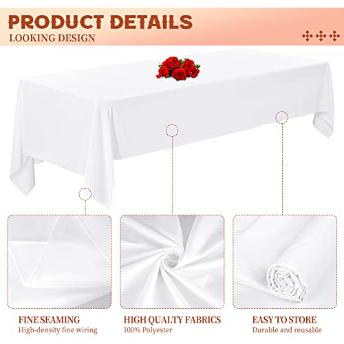 10 Pack Table Cloth White Tablecloth 60 X 102 Inch, Rectangle Table Cloth For 6 Foot Table, Wrinkle Resistant Washable Polyester Table Cover For Wedding Dining Table Buffet Parties And Camping #TOP3