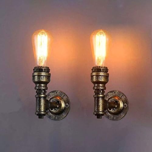 Appliques murales industrielles E27 lot de 2 luminaires vintage métal