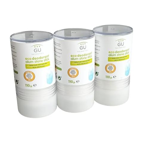 Desodorante de Piedra de Alumbre 100% - Pack de 3 Desodorantes Naturales 110 gr/unidad - Elimina Bacterias sin Cerrar los Poros - Sin Parabenos, Alcohol o Conservantes Cover