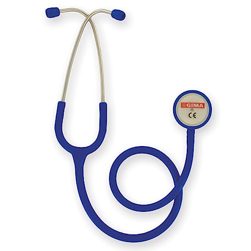 Gima Dúofono Clásico para Adultos de Doble Cabezal, Estetoscopio con Pabellón de Acero Inoxidable y Diadema con Doble Resorte Interno, Azul, 32536