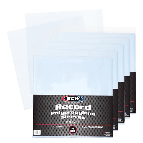 BCW 12-Inch Record Sleeves – 4 Mil Blue-Tinted (500 ct) | Archival Anti-Static Vinyl Record Outer Sleeves | Protects 12" LP Jackets from Fading & Wear | Acid-Free Polypropylene