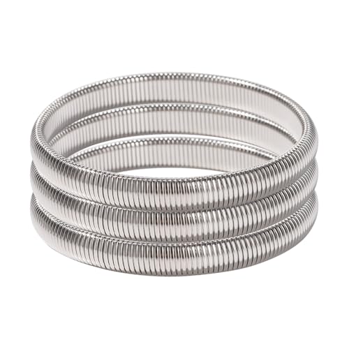 Stretch Bangles For Women 3pcs Gold and Silver Bracelets for Women Jewelry