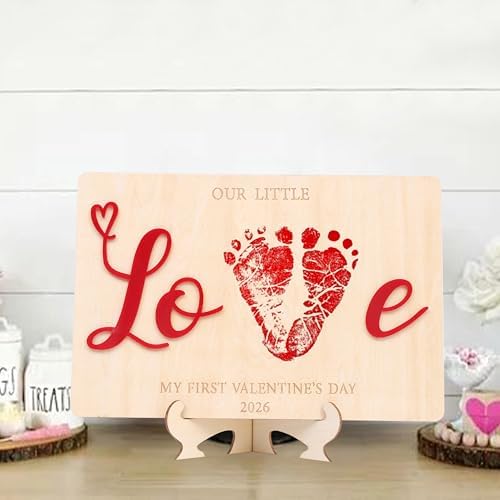 Our Little Baby's Valentine Footprint Board -First Valentines Footprint Keepsake, DIY Footprint Art Sign, Valentine’s Day Gender Reveal Milestone (Love Valentines Footprint) — 사진 5