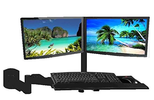 Ezm Dual Lcd/Led/Plasma/Flat Panel Monitor And Keyboard Wall Mount Black (002-0040) #TOP9
