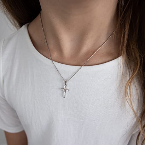 Cherished Moments Sterling Silver Cross Necklace with Diamond Accent3