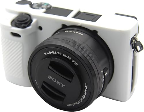 A6100 �P�[�X�AA6100 �ی�P�[�X A6100 A6300 A6400 ILCE-6100 ILCE-6300 ILCE-6400 �f�W�^���J�����J�o�[ �V���R���X���[�u �\�t�g�J�����J�o�[(�z���C�g)