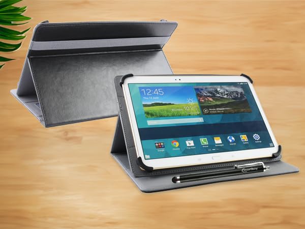 Custodia Portafoglio Universale Per Tablet 9-10 Pollici - Con Tasca Carte, Penna E Chiusura Elastica - Foto 7