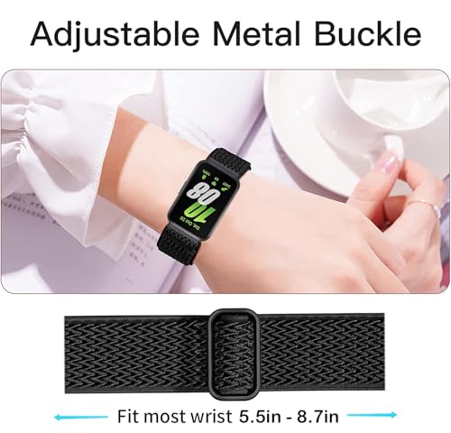 Image of 3 Pack Elastic Nylon Bands Compatible with Samsung Galaxy Fit 3,Stretchy Adjustable Breathable Replacement Straps Soft Nylon Loop Wristbands for Women Men