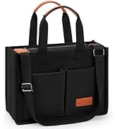 ZORFIN Canvas Tote Bag for Women Laptop Work Crossbody Purses Shoulder Handbag for Travel Bible M...