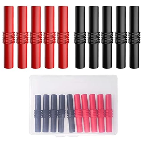 Cleqee Insulated 4mm Banana Female to Female Jack Socket Connector Adapter Coupler for 4mm Banana Extension Electrical Testing-10Pack Cover