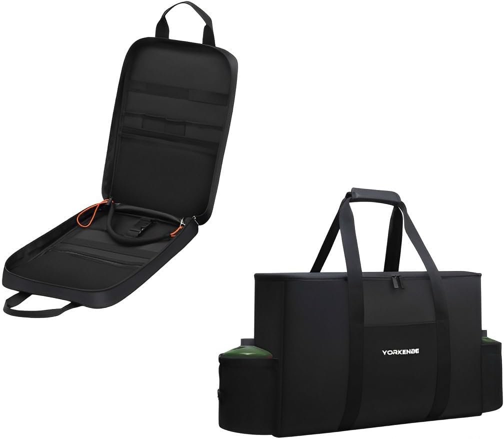 Camp Kitchen Organizer & Camping Stove Carrying Case, Multi-pocket Waterproof Portable Storage for BBQ Outdoor Cooking Essentials