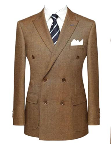 Men's Suit Blazer Speech Peak Lapel Double Breasted Buttons Tuxedos Jacket Uniform